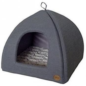 Cueva para Mascotas CACHO - 40x40x35 cm, Color Grisazul, Ideal para Perros y Gatos