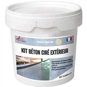 Kit de Betón Cire Exterior - Lino Beige - 10 m² (2 capas) para Suelos, Muros, Terrazas y Escaleras - Arcane Industries
