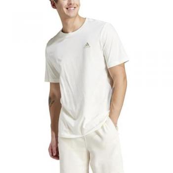 Camiseta de Manga Corta Adidas para Hombre con Etiqueta Bordada - Crema - Talla XXL