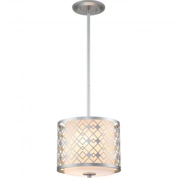 Lámpara colgante Ziggy Small Ø 25,4 cm, plata - Lámpara de techo colgante cilíndrica, lacada en plata