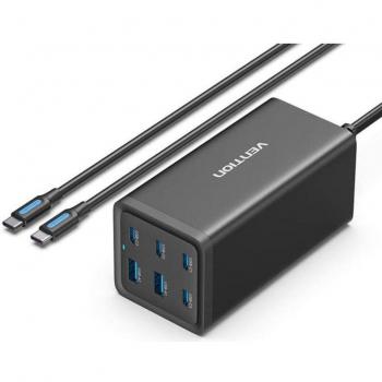 Cargador de Pared Vention FENB0-EU/ 4xUSB Tipo-C/ 2xUSB/ 140W