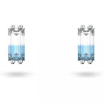 Swarovski Stilla Kissenschliff Blue & White Rectangular Stud Earrings 5639132, ONE SIZE