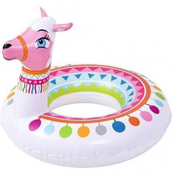 Saica ring Flotador con forma de Alpaca Multicolor, color blanco, 55 cms