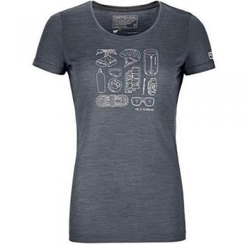 ORTOVOX 120 Cool Tec Puzzle T-Shirt W Camiseta, Mujer, Black Steel Blend, XL