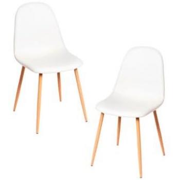 Pack 2 Sillas de Comedor Teok Polipiel - Color Blanco