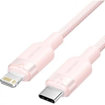Cable USB Tipo C a Lightning Vention 27W 480Mbps 1m Rosa
