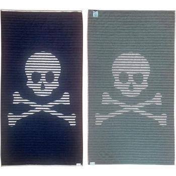 Juego de 2 toallas de algodón 90x180cm 500GSM Beige y Multicolor Scalpers Home