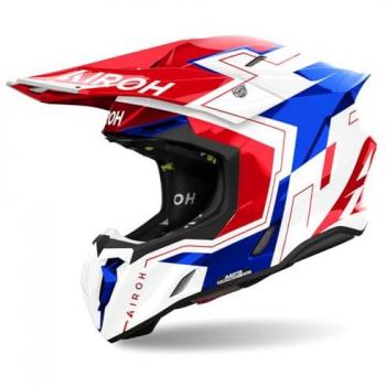 Airoh Twist 3 Dizzy Casco de motocross - Blanco Rojo Azul (S)