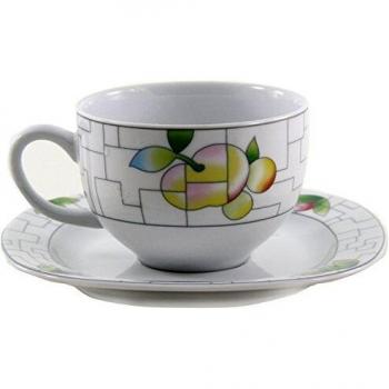 Thun Leon Puzzle Taza y Plato de Café, Porcelana, Blanco, 15x15x9 cm