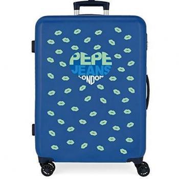 Pepe Jeans Ruth Maleta Mediana Azul 48x68x26 cms Rígida ABS Cierre combinación 70L 3,7Kgs 4 Ruedas Dobles