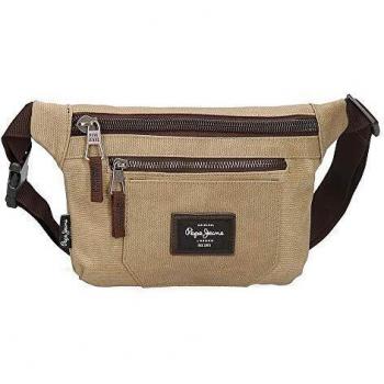 Pepe Jeans JASP Riñonera Plana Marrón 23x15x2,5 cms Algodón y PU