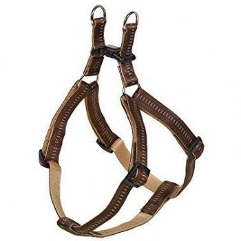 Arnés de Nylon Agarre Suave para Perros, 15 mm, 40-56 cm, Color Marrón
