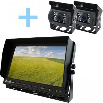 Kit de visión trasera Yatek Pantalla AHD de 10,1 + 2 cámaras 1080P para aparcamiento