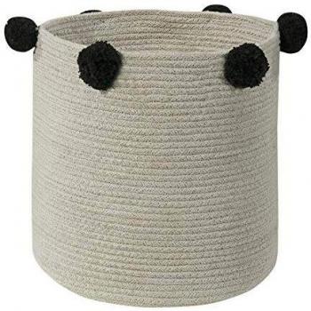 Lorena Canals Cesta BubblyNatural Y Negro30x30 cm