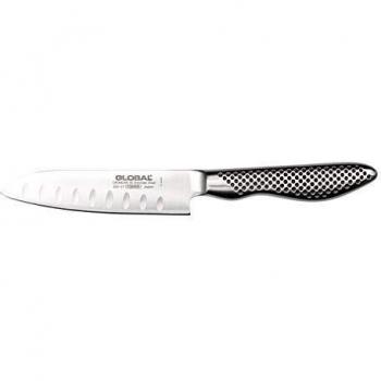 Global Knives GS-57 Fluted Santoku Knife with 11cm Blade, CROMOVA 18 Stainless Steel