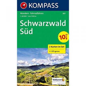 Mapa excursionista y topográfico Schwarzwald Sur 1:50.000 - Set de mapas con guía de naturaleza en funda protectora, GPS preciso
