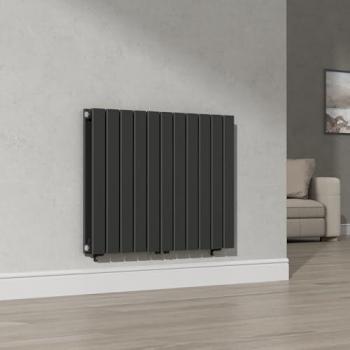 Radiador de Panel Doble Capa Plano de Acero 60x80 cm - Negro, Diseño Moderno y Alta Eficiencia Térmica