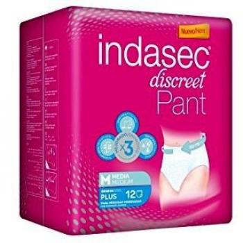 Indasec Discreet Pant Plus Talla Media, 12 unidades