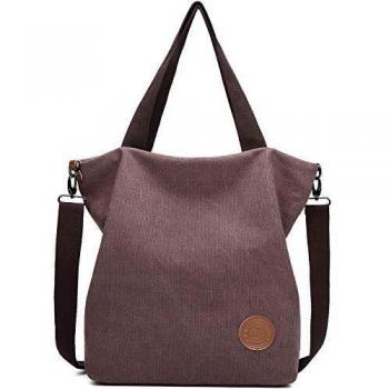 JANSBEN Bolsos Mujer,Bolsos Bandolera de Lona Casual Bolso de Hombro Grandes Mensajero Bolsa Shopper Tote Escuela