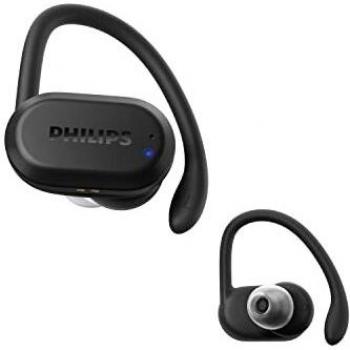Auriculares Deportivos inalámbricos Philips, Auriculares Bluetooth intrauditivos TAA7306/00 para Adultos, hasta 24 Horas de reproducción, Gancho para Oreja, Micrófono Integrado, Ajuste Seguro