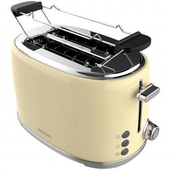 Cecotec Toast&Taste 1000 Retro Double Tostadora 980W Dos Ranuras Diseño Retro Beige