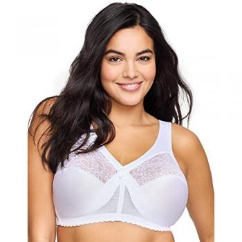 Glamorise MagicLift Wireless Full-Figure Support Bra White Size 40-C
