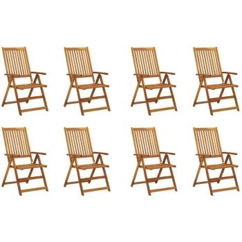 vidaXL Folding Garden Chairs 8 pcs Solid Acacia Wood