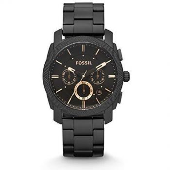 FOSSIL Reloj para Hombre FOSSIL, Tamaño de Caja de 42 mm, Movimiento de Cronógrafo de Cuarzo, Correa de Acero Inoxidable, Negro y Marrón