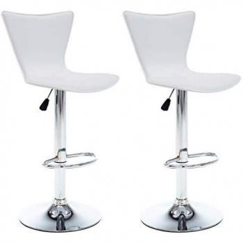 vidaXL 2X Sillas Bar Giratorias Piel Sintética 40x47x105cm Blanco Mobiliario