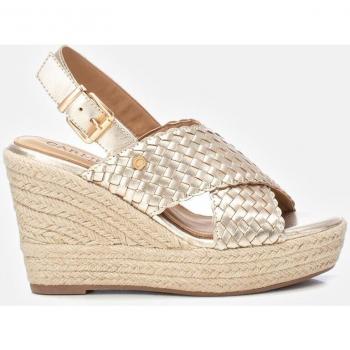 Sandalias de cuña de piel para mujer con cierre de hebilla y diseño elegante