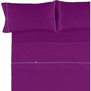 Es-Tela Lisos Biés 50/50 23492 - Juego de sábanas para cama de 150 cm, 4 piezas, color morado