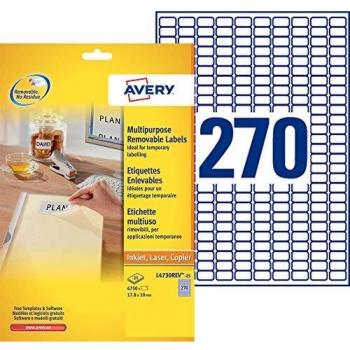 Etiqueta Removible Avery L4730REV 17.8x10mm Blanca - Caja de 6750 Etiquetas