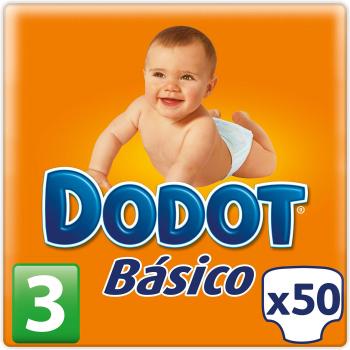 Dodot Básico - Pañales Talla 3 para Bebés de 4-10 kg, Pack de 50 Unidades