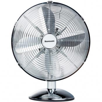 Ventilador de Sobremesa Ravanson WT-7033N INOX 35 W - Ventilador biurkowy, potencia de 35 W, diseño en acero inoxidable (INOX), compacto y portátil, ideal para uso en escritorio