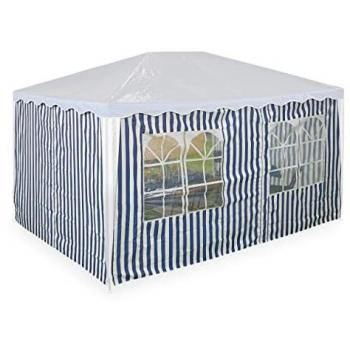 Laterales para Carpa 3x4m, Set de 3, Impermeables, con Cierre de Contacto, Poliéster, Azul y Blanco