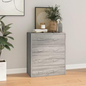 Aparador con 4 cajones gris Sonoma 60x30,5x71 cm Mueble de Almacenaje de Salón Buffet para salón Armario Auxiliar Armario de Almacenamiento