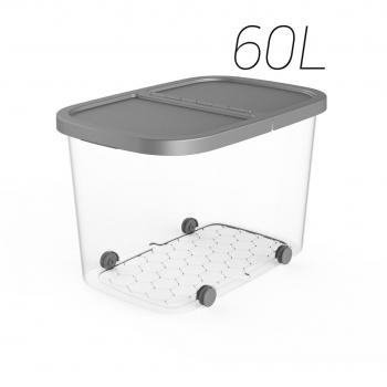 Caja Multiusos con Ruedas 59x39x38 cm 60L Color Plata