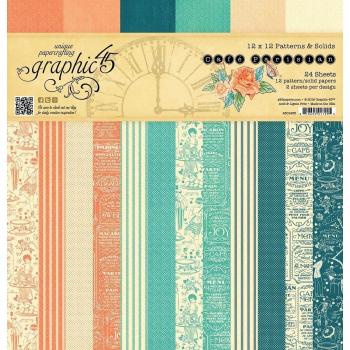 Graphic 45 Cafe Parisino 12 x 12 Patterns & Solids Paper Pad, Multicolor