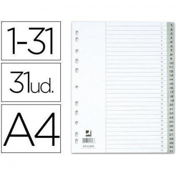 Q-Connect - Separador Numérico Plástico 1 20 Juego De 20 Separadores Din A4 Multitaladro
