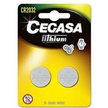 CEGASA CR2032 - Pack 2 Pilas botón Litio, Color Verde