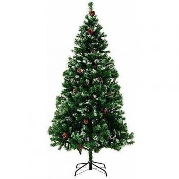 Árbol de Navidad Artificial 180cm con Nieve y Soporte Metálico