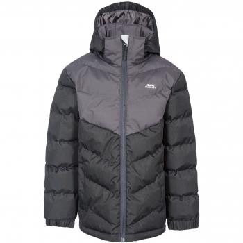 Trespass Luddi Warm Padded Waterproof Winter Chaqueta, Infantil, Negro, Talla: 7/8