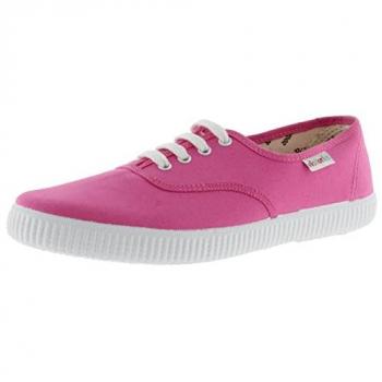 Zapatillas Victoria 1915 Inglesas de Lona Fucsia con Cordones Blancos Unisex 45