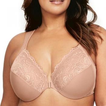 Glamorise Wonderwire Front-Closure Bra Tan 38B for Women