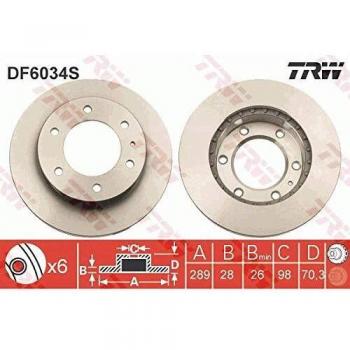 Disco de freno TRW DF6034S, tipo ventilado, 1 pieza