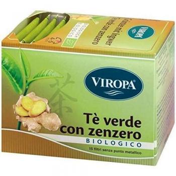 Té verde Viropa con jengibre orgánico 15 filtros