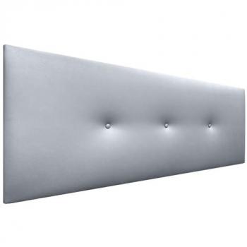 Cabecero de Polipiel Acolchado con Botones en Plata, 135x50cm - Diseño Moderno para Camas 120/135/140 cm