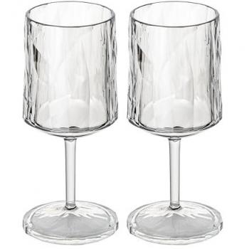 Copa de vino reutilizable Koziol Classic Wine Club No. 21 Superglas, 300ml, transparente, apta para lavavajillas, paquete de 12 unidades