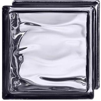Bloque de vidrio Bormioli Rocco Agua Reflejos Negro | cm 19x19x8 | Unidad de venta 1 caja de 6 pzas