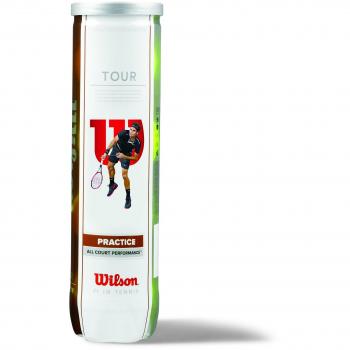Wilson Tour Practice Pelotas de tenis, tubo con 4 pelotas, amarillo